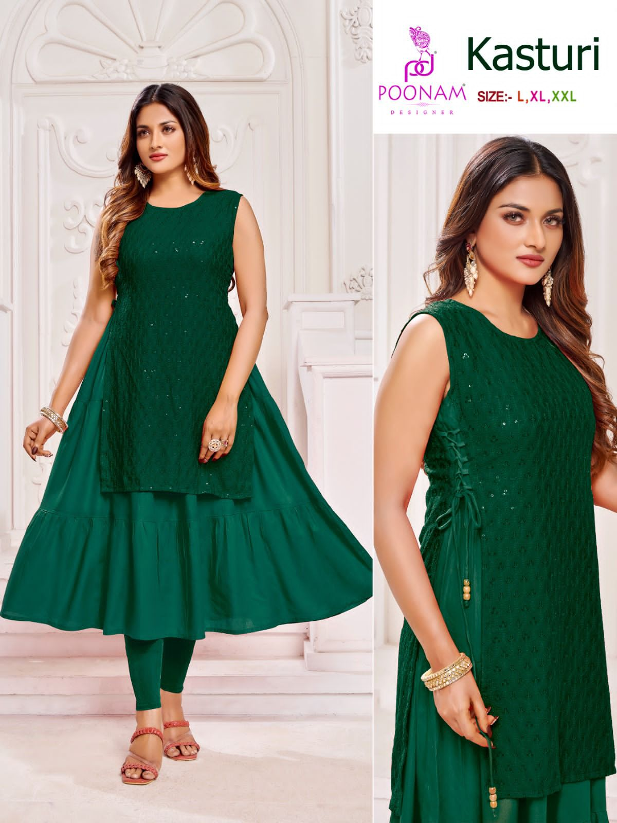 Poonam Kasturi Wholesale Designer Anarkali Kurtis Catalog